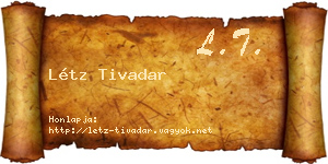 Létz Tivadar névjegykártya